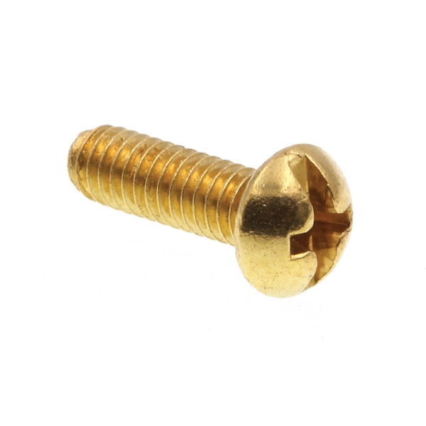 Prime-Line #8-32 x 1/2 in Slotted Round Machine Screw, Plain Brass, 25 PK 9003474 - main